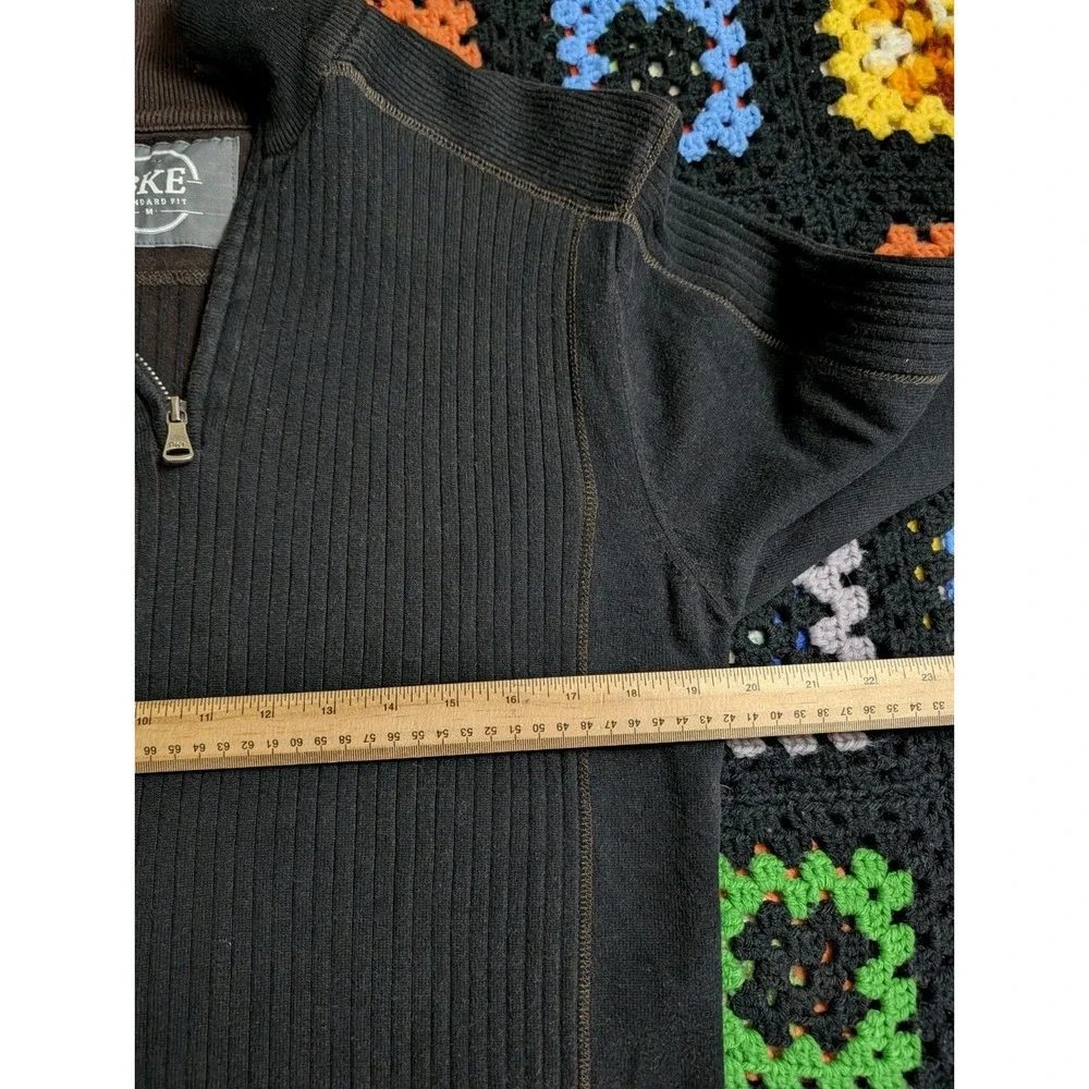 BKE Buckle Sweater Mens Medium 1/4 Zip Pullover Knit Mock Neck Black Long Sleeve
